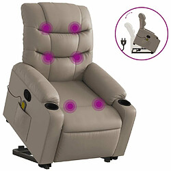 Maison Chic Fauteuil Relax pour salon, Fauteuil inclinable de massage Cappuccino Similicuir -GKD49260