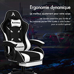 Avis ALFORDSON Chaise Gaming avec Chaise Bureau de Massage Lombaire à 2 Points Blanc