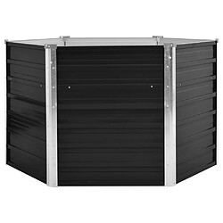 vidaXL Lit surélevé de jardin Anthracite 129x129x77 cm Acier galvanisé