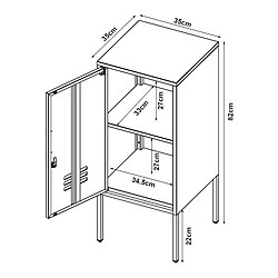 Helloshop26 Table de chevet acier 82 x 35 x 35 cm blanc 03_0008676