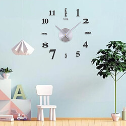 Autocollant 3D Minimaliste Horloge Murale Chambre Restaurant Salle De Bains Décor Artisanat Noir 1 pas cher