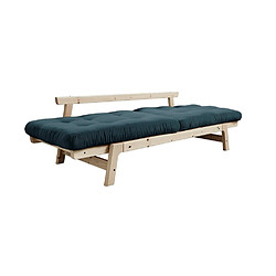 Acheter Inside 75 Banquette convertible futon STEP pin massif coloris bleu pétrole couchage 70x200 cm.