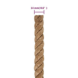 vidaXL Corde 100 % jute 14 mm 250 m pas cher