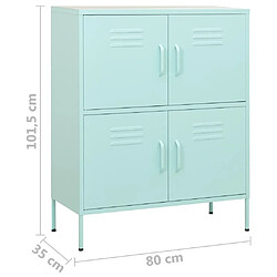 vidaXL Armoire de rangement Vert menthe 80x35x101,5 cm Acier pas cher