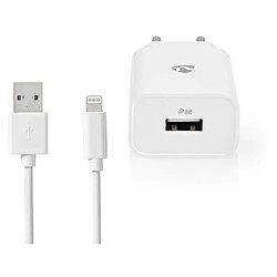 NEDIS Chargeur secteur Blanc avec cable Lightning 1M