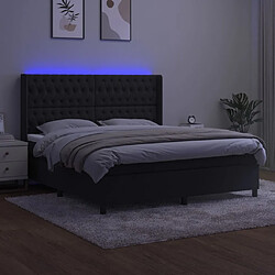 Avis Maison Chic Lit adulte- Lit + matelas + LED,Sommier à lattes de lit matelas et LED Noir 160x200 cm Velours -GKD65190