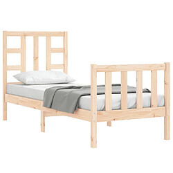 Acheter Maison Chic Cadre/structure de lit avec tête de lit pour adulte - Lit Moderne Chambre petit simple bois massif -MN14003