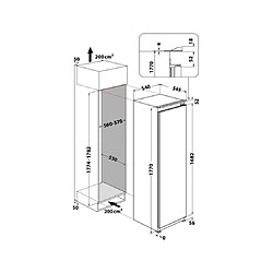 Whirlpool Congélateur encastrable armoire AFB18402, 209 litres, No Frost , Niche 178 cm pas cher