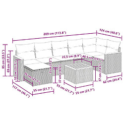 Acheter vidaXL Salon de jardin 8 pcs avec coussins gris résine tressée