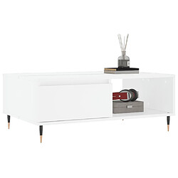 Avis Maison Chic Table basse,Table Console Table d'appoint, Table pour salon blanc 90x60x35 cm bois d'ingénierie -MN94192