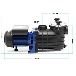 Helloshop26 Pompe piscine 10800l/h 180 watts pompe filtration circulation pool wattshirlpool 16_0001467 pas cher