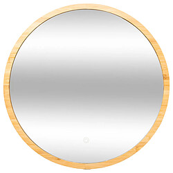 Five Simply Smart Miroir LED mural bambou Miroir mural LED - Bambou - Rond - 57 cm de diamètre