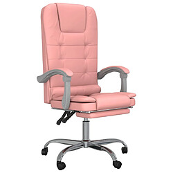 vidaXL Fauteuil de massage inclinable de bureau Rose Similicuir