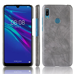 Wewoo Coque Antichoc Litchi Texture PC + Housse de protection en PU pour Huawei Y6 2019 Gris