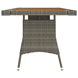 Avis Maison Chic Table de jardin | Table d'extérieur Gris 160x70x72 cm Résine tressée et acacia -GKD11674