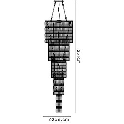 Avis Luminaire Center Suspension Gianni Tall 15 Ampoules chrome poli/cristal