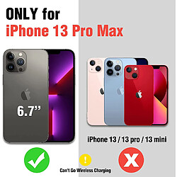 Coque compatible avec la coque iPhone 13 Pro Max, [béquille intégrée et protection de l'appareil photo] Coque rigide antichoc en silicone souple et pare-chocs hybride pour téléphone 13 Pro Max 6,7'' Noir