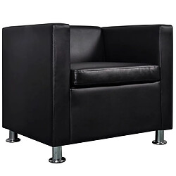 Avis vidaXL Fauteuil noir similicuir