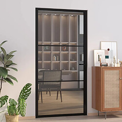 vidaXL Porte intérieure 102,5x201,5 cm Noir Verre ESG et aluminium