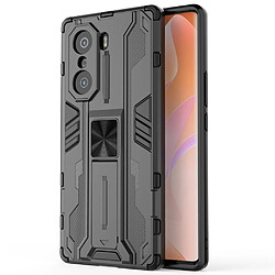 Coque en TPU antichoc, double couche avec béquille noir pour votre Honor 60