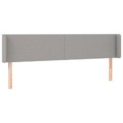 Maison Chic Tête de lit scandinave avec oreilles,meuble de chambre Gris clair 163x16x78/88 cm Tissu -MN66337