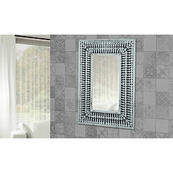 Vivenla Miroir argenté design effet 3D 80 x 120 cm collection Bogami pas cher