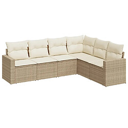 vidaXL Salon de jardin avec coussins 6 pcs beige résine tressée