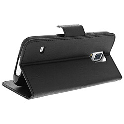 Avizar Housse Etui Folio pour Samsung Galaxy S5 - Clapet Portefeuille Noir