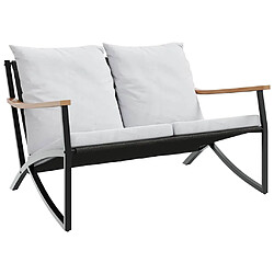 vidaXL Banc de jardin avec coussins 120 cm noir acier