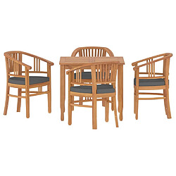 Salle à dîner de jardin 5 pcs,Table et chaise à manger Bois de teck massif -MN69070