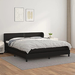 Maison Chic Lit Adulte - Lit simple Lit à sommier tapissier avec matelas moelleux - Meuble de Chambre - Noir 180x200 cm Similicuir -MN24947