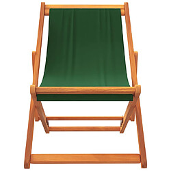 Avis vidaXL Chaises de plage pliables lot de 2 vert tissu