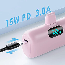 SANAG Mini Batterie Externe Pour Iphone 5000Mah, M À Niveau 15W Pd 3.0A Charge Rapide, Compact Et Léger Power Bank Écran Lcd Chargeur Portable Compatible Avec Iphone 14/14 Pro /13/12/11/X/8/7/6 - Rose pas cher