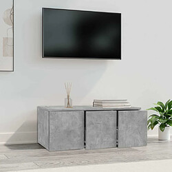 Avis Maison Chic Meuble TV scandinave - Banc TV pour salon Gris béton 80x34x30 cm Aggloméré -MN99703