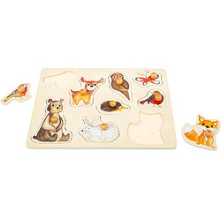 Small Foot 11499 Set de Puzzle forrestiers en Bois avec de Jolis Motifs d'animaux, à partir de 12 Mois Jouets, Multicolore