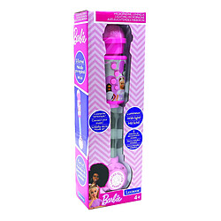 Lexibook Microphone Barbie avec tube lumineux, enceinte (entrée auxiliaire), mélodies et effets sonores