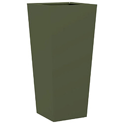 vidaXL Jardinière vert olive 35x35x75 cm acier