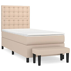 vidaXL Sommier à lattes de lit avec matelas Cappuccino 90x190 cm