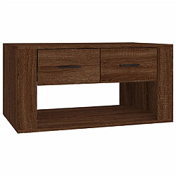 vidaXL Table basse Chêne marron 80x50x40 cm Bois d'ingénierie