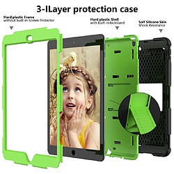 Avis Wewoo Housse Étui Coque Pour iPad 10.2 Etui antichoc en silicone bicolore avec support et fente stylo Noir + Vert