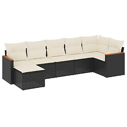 Maison Chic Ensemble Tables et chaises d'extérieur 7pcs avec coussins,Salon de jardin noir résine tressée -GKD226263