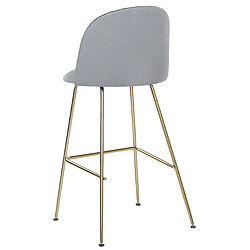 Beliani Tabouret de bar Set de 2 Velours Gris clair ARCOLA pas cher