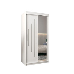 Abiks Meble Armoire YORK 2 À Portes Coulissantes 200/100/62 2 Portes (Blanc/Blanc)