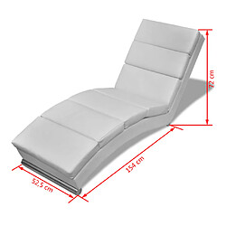 vidaXL Chaise longue Blanc Similicuir pas cher