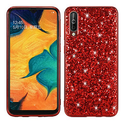 Wewoo Coque Souple TPU antichoc en poudre pailletée pour Galaxy A70 rouge