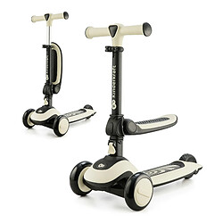 Kinderkraft HALLEY, Trottinette, Draisienne, Patinette, Scooter, Multifonctionnel, Moderne, Trois Roues, Reglable, LED Roues, Frein, 2 ans jusqu'a 50 kg, Blanc