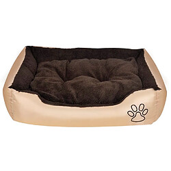 Avis Helloshop26 Lit chaud pour chiens avec coussin rembourré 90 cm beige et marron 02_0001551