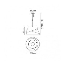 Luminaire Center Suspension Alboran blanc 3 ampoules 40cm