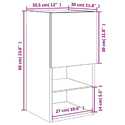 vidaXL Meuble TV avec lumières LED blanc 30,5x30x60 cm pas cher