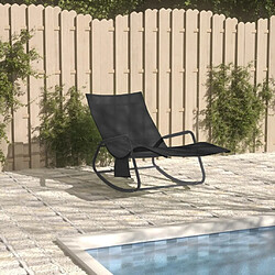 Maison Chic Chaise longue - Transat - Bain de Soleil Acier et textilène Noir